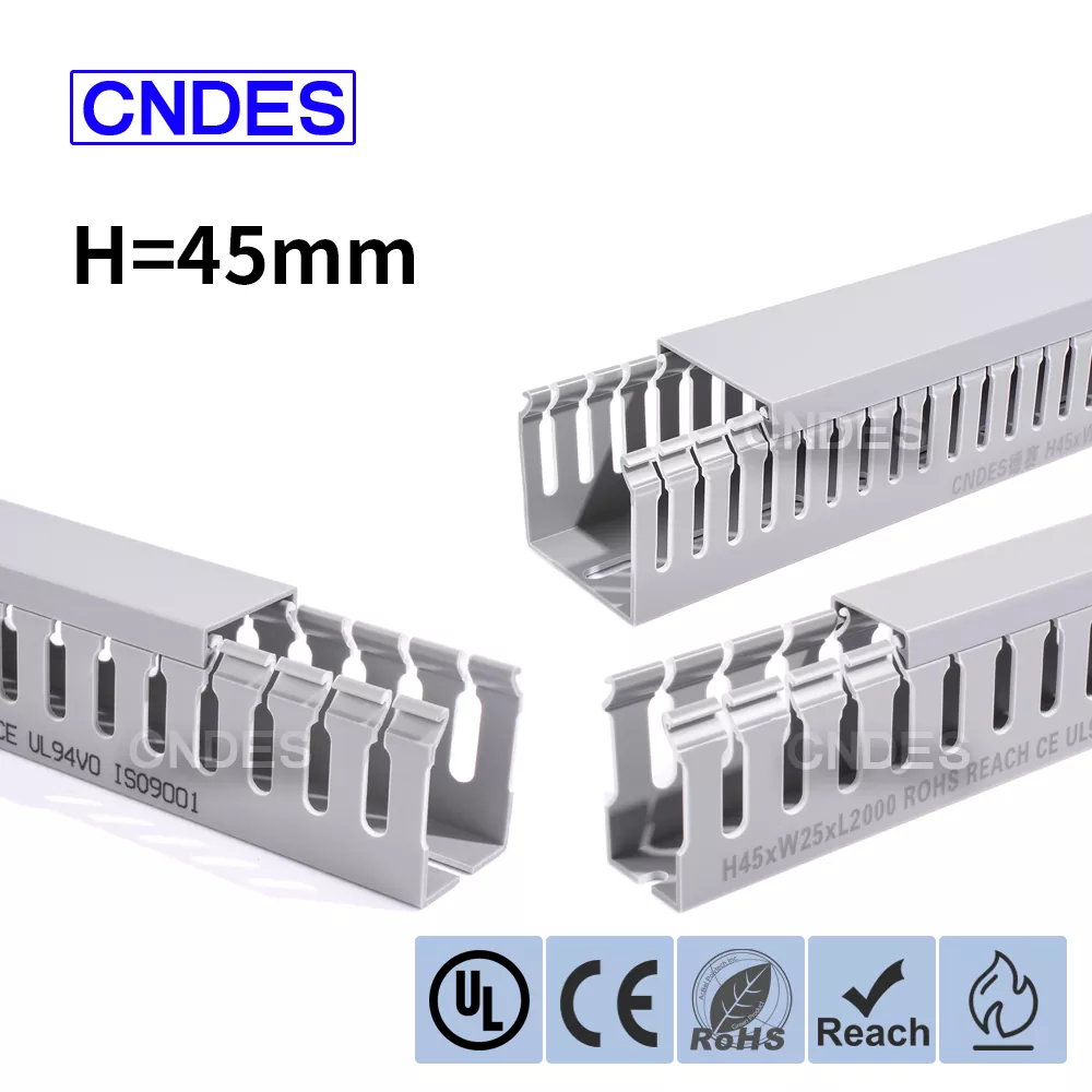 قناة غطاء سلك PVC مشقوقة بارتفاع 45 مم