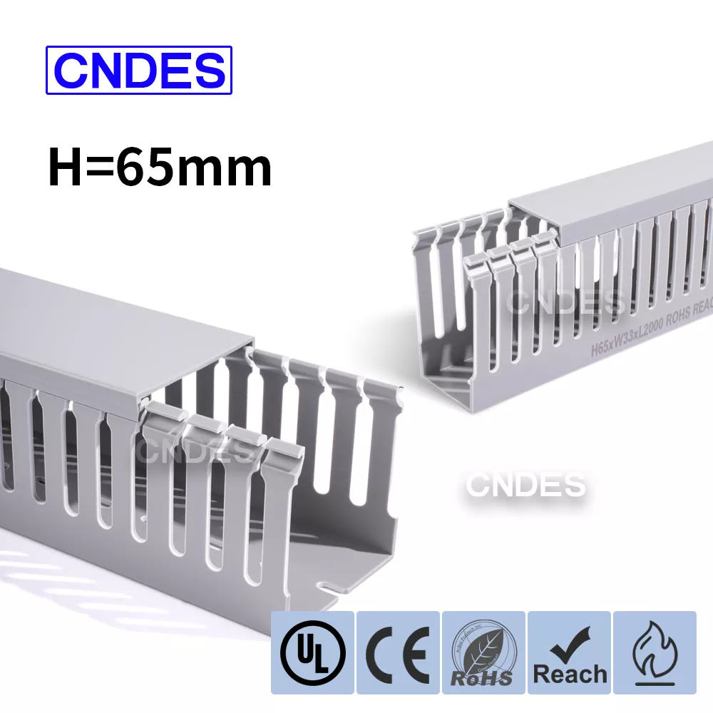 قناة الأسلاك الصناعية البلاستيكية ذات الارتفاع 65 مم