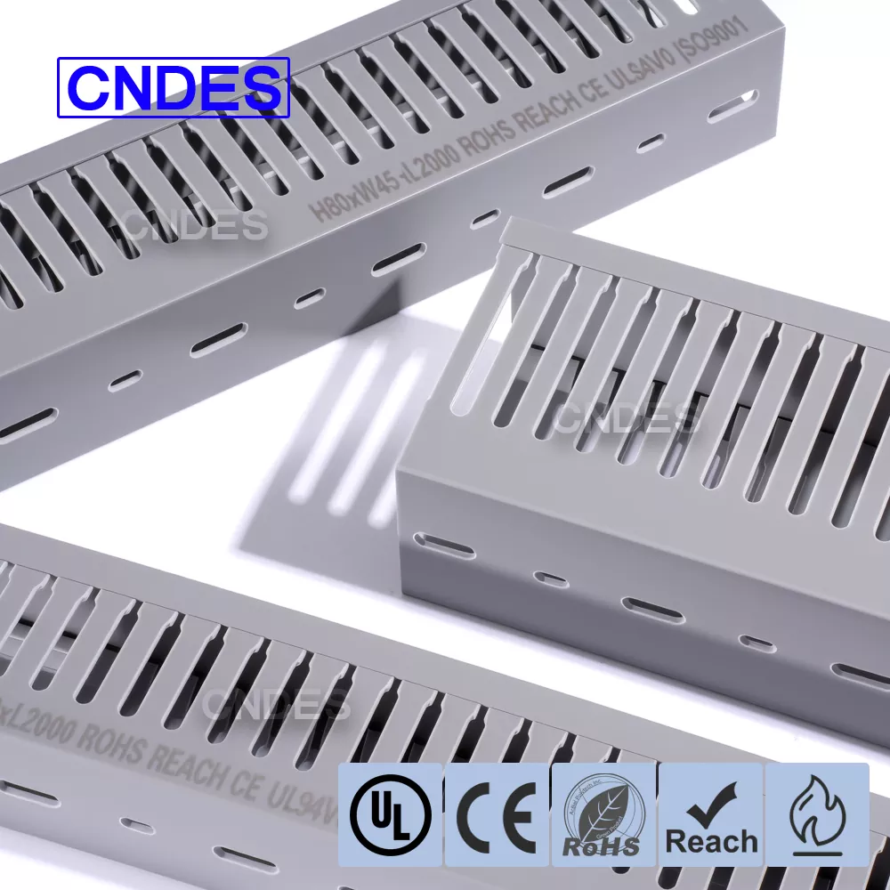 قناة أسلاك الكابلات ذات الفتحة الضيقة PVC