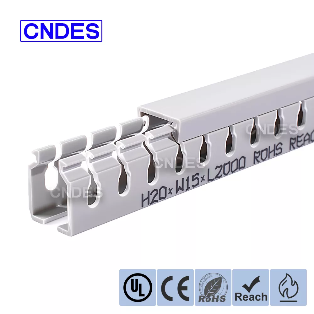 قناة أسلاك كهربائية بارتفاع 20 مم مشقوقة من PVC