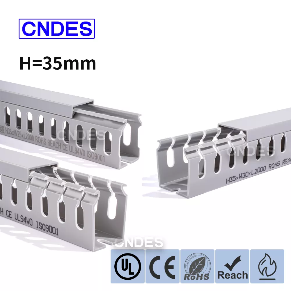 قناة توجيه سلك PVC مشقوقة بارتفاع 35 مم